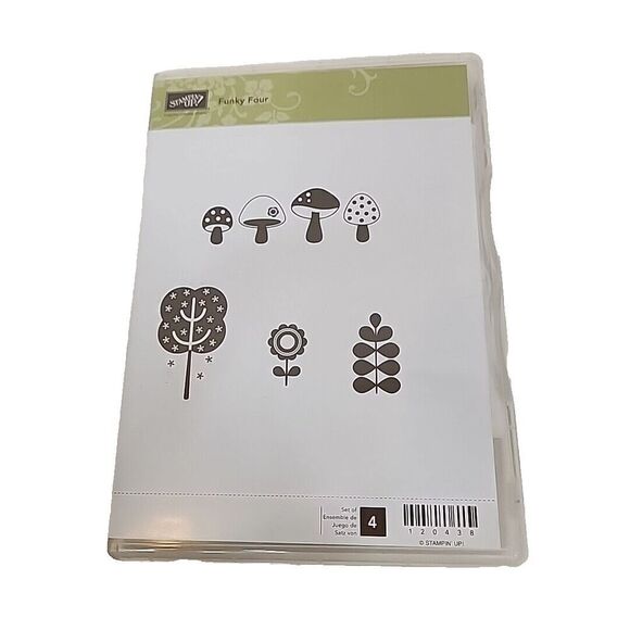 Stampin' Up! Stamp Set FUNKY FOUR Set of 4 120438 Mushrooms Flowers Trees Plants - Picture 1 of 4